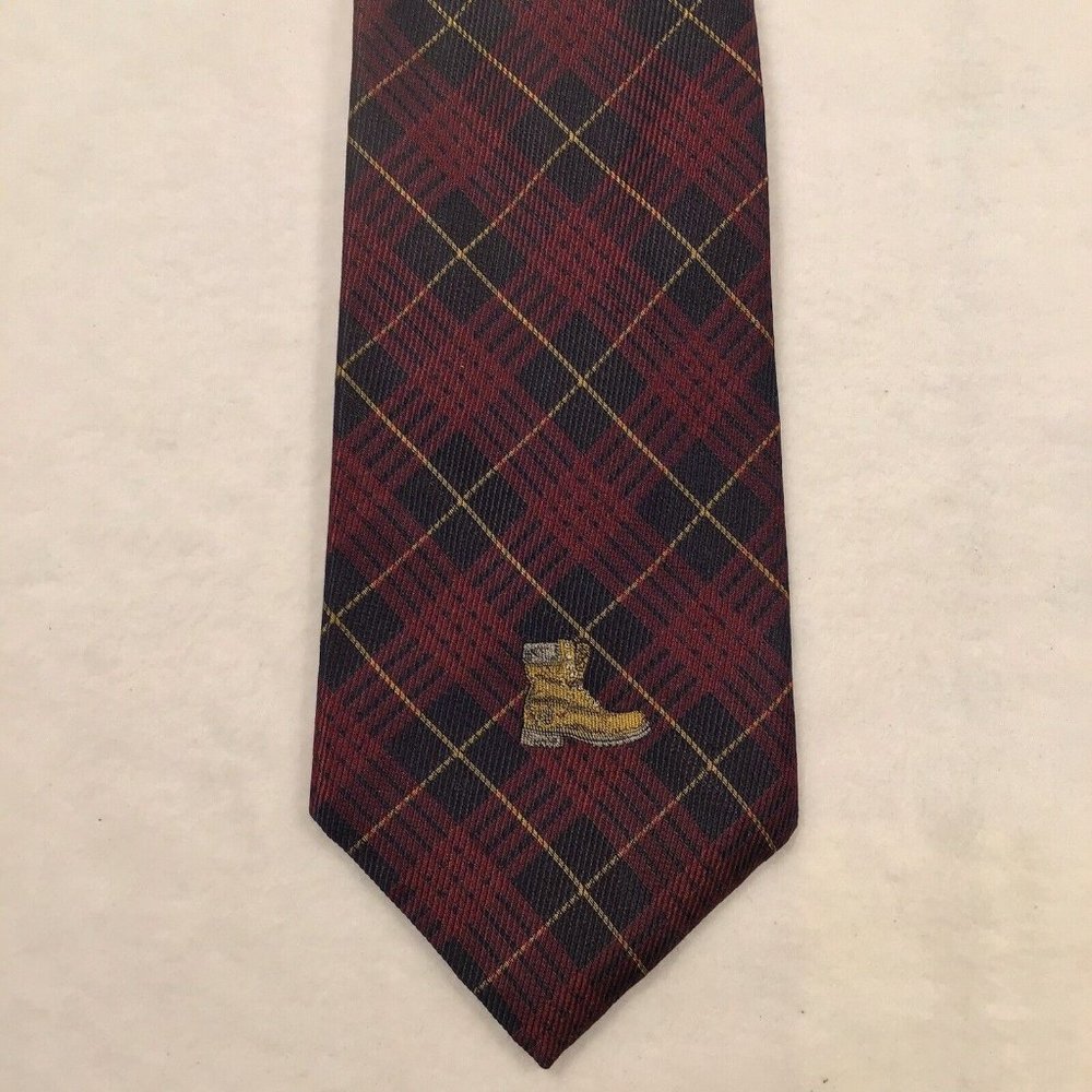 Timberland Black & Maroon Check Neck Tie For Men
